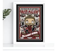 Post-Malone Hollywood's Bleeding A3 A4 Print Poster Comic Style Movie Singer Wall Art Home Decor Gift Present Birthday Christmas unframed (A3)