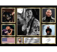 Post Malone Signed Autograph Photograph Display - Perfect for Hip Hop Fans, A2 Poster Print (594x420mm) - Limited Edition Autograph Fan Gift - Collectible Memorabilia Merchandise