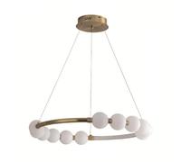 Post-Modern d Ring LED Dining Room with Glass Globe Lampshade Circular Pendant Ceiling Light Fixture for Kitchen Island Over Table