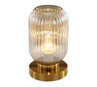 Post-Modern Desk Lamp Living Room Table Lamp with Plug Brass Finish Base Glass lampshade Bedroom Lamp Small Table lamp for Nightstand Bedside Table Lamp (Clear,A)