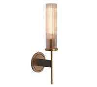 Post-Modern Light Luxury Pure Copper Wall Lamp American Living Room Study Bedroom Bedside Glass Wall Light Decorated Restaurant Cafe Hotel E14 Wall Sconce Fixture