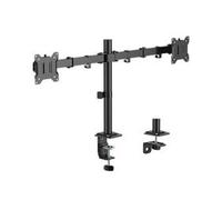 Post Mounted Economy Articulating Monitor Arm - Dual - Black