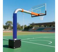 Post Padding Wrap Around Player Protection, 6ft Tall Outdoor Basketball Hoop Padded Pole Column Cover With Fix Fastener, For Playgrounds/Sports Court(Blue,Dia 7in)