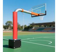 Post Padding Wrap Around Player Protection, 6ft Tall Outdoor Basketball Hoop Padded Pole Column Cover With Fix Fastener, For Playgrounds/Sports Court(Red,Dia 8in)