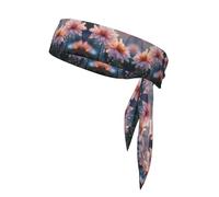 Post Rainy Day Flower Tennis Headband, adiustable Sweatband, Perfect for Fitness, Basketball and Running.