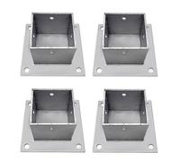 Post Shoe for Railing, Square Post Base with Fittings for Mailbox, Pergola and Deck, Stainless Steel Post Anchors for Concrete, 2x2 4x4 5x5 6x6 8x8 Inch(4 Pcs-115x115 mm )