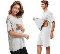 Post Shoulder Surgery Shirt Full Open Side Snap Adaptive Chemo Clothing Unisex Chest Port Access Chemo Shirt