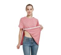Post Shoulder Surgery Shirt, Women's Short Sleeve Shirt with Premium Snap, Chemo Clothing, Dark Pink, L