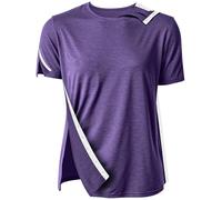 Post Shoulder Surgery Shirts for Men Women Unisex After Rotator Cuff Surgery Shirt Snap Access Recovery Hospital Shirt, Dark Purple, Large