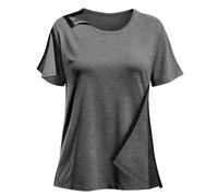 Post Shoulder Surgery Shirts for Women- Short Sleeve-Full Snap-Open Arm Shoulder Recovery Clothing Chemo Clothing, Dark Grey（45）, L