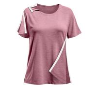 Post Shoulder Surgery Shirts for Women- Short Sleeve-Full Snap-Open Arm Shoulder Recovery Clothing Chemo Clothing, Red(11), XXL