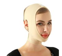 Post Surgery Compression Face Mask, Facial Slimming Chin Strap, Neck & Jawline Support Garment(L)