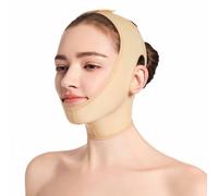 Post Surgery Facial Compression Head Wrap, Adjustable Chin Neck Strap for Facial Liposuction Thread Lift Facelift Recovery(XX-Large)