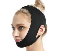 Post-Surgery Facial Compression Mask, Face Lipo Recovery Chin Strap for Facelift, Neck Liposuction, V-Line Contour(Black,M)