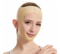 Post Surgery Facial Compression Mask, V Line Face Lifting Jaw Strap for Liposuction & Facelift Recovery, Double Chin Firming Head Wrap for Women(B,XX-Large)