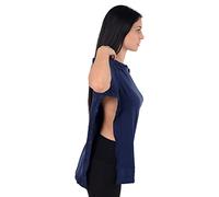Post Surgery Recovery Tshirt Snap Open Tearaway Shirt - Blue - X-Large
