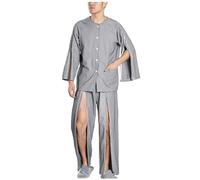 Post Surgery Rehabilitation Clothes, Hospital/Home Care Nursing Aid, Soft and Breathable, Machine Washable Suitable for Hospitals and Nursing Homes(Grey,L)
