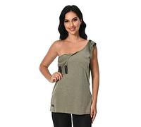 Post Surgery Tank Tops Shirts Shoulder Arm Broken Breast Recovery Clothing Snap Open Sleeveless Shirt Unisex Size, Browngreen, L