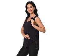 Post Surgery Tank Tops Shirts Shoulder Arm Broken Breast Recovery Clothing Snap Open Sleeveless Shirt Unisex Size, Black, XL