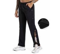 Post Surgery Tearaway Pants, Side Snap Pants for Fracture/Surgery Patients - Men's, Black,100%polyester, 3X-Large