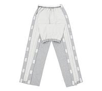 Post Surgery Tearaway Trousers Mens Side Snap Tear Away Sweatpants Track Pants Easy Wear Cotton Incontinence Surgical Trousers Clothing for Elderly Disabled Leg Fracture Bedridden Patients Grey
