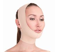 Post Surgical Chin and Neck Lifting Support and Compression Mask, Band, Strap for Women and Men - Double Chin Slimmer, Jowl Tightening Anti-Aging Facial V Shaped Garment (Beige, S) (Beige, S)