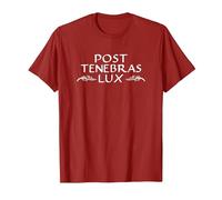 Post Tenebras Lux Roman Quote Latin Saying T-Shirt, Men, Cranberry Red, 3X-Large