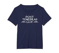 Post Tenebras Lux Roman Quote Latin Saying T-Shirt, Women's Plus, Navy Blue, 2X