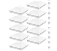Post Tops - 4x4 Post Toper | 10 Piece White Protector Decorative | Outdoor Fence Head for Wooden Fence Protection | Weather-Resistant Decorative Covers to Prevent Rot and Extend the Afterlife