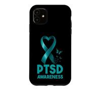 Post-Traumatic Stress Disorder PTSD Awareness Teal Ribbon Case for iPhone 11