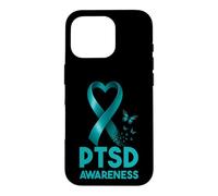 Post-Traumatic Stress Disorder PTSD Awareness Teal Ribbon Case for iPhone 16 Pro