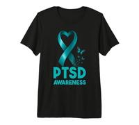Post-Traumatic Stress Disorder PTSD Awareness Teal Ribbon Premium T-Shirt