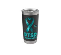 Post-Traumatic Stress Disorder PTSD Awareness Teal Ribbon Stainless Steel Insulated Tumbler