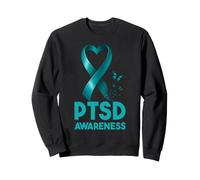 Post-Traumatic Stress Disorder PTSD Awareness Teal Ribbon Sweatshirt
