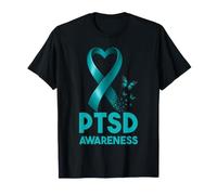 Post-Traumatic Stress Disorder PTSD Awareness Teal Ribbon T-Shirt