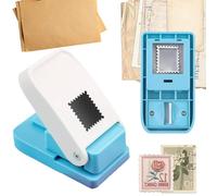 Postage Shape Punch, Rectangular Postage Stamp Punch, 1X0.8inch Square Hole Postages Craft Puncher, ABS, for Paper Crafting, Scrapbooking and Card Making (Blue)