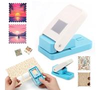 Postage Stamp Puncher -1.25X1.5 inch Square Scalloped Edge Paper Puncher, Effortless Lever-Action Craft Punch for Scrapbooking, Junk Journal Supplies, Card Making & DIY Decorative Paper Crafts