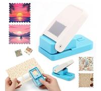 Postage Stamp Puncher -1.5X1.5 inch Square Scalloped Edge Paper Puncher, Effortless Lever-Action Craft Punch for Scrapbooking, Junk Journal Supplies, Card Making & DIY Decorative Paper Crafts