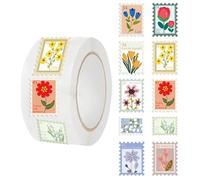 Postage Stamp Stickers | Envelope Seal Sticker Rolls Adhesive Labels - Self Adhesive Crafts Supplies, Decorative Floral Envelope Seals for Birthday Spring Wedding Party Baby Bridal Shower