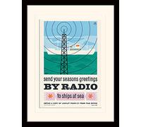 Postal Museum (Send Your Christmas Greetings by Radio 1960) Mounted & Framed 30 x 40cm Print