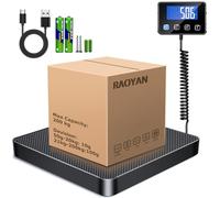 Postal Scales, 200 kg / 10 g High Precision LCD Display Parcel Scales, Parcel Weighing Scales with Hold Tare Function for Luggage, Package, Warehouse, 2 AAA Batteries and Charging Cable Included