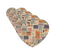 Postal Stationery 4 Pcs Car Air Freshener Lavender Hanging Scented Cards Automotive Scented Hanging Sheets Heart Shape For Car Home Office Closet Bathroom