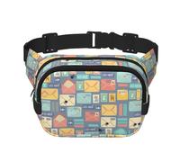 Postal Stationery Print Stylish and Practical Waist Bag,Adjustable,Perfect for Travel,and Outdoor Activities