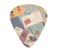 Postal Stationery Printed Guitar Picks 12-Piece Set - Comfortable, Versatile Plectrum for All Guitar Styles & Players