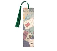 Postal Stationery Printed Metal Bookmarks M - Dark Green Lightweight Aluminium Book Marker for Books, Journals & Gifts, Ideal Book Lovers, Holiday Decor & Crafts