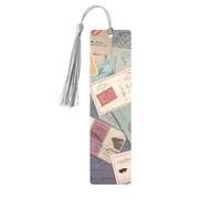 Postal Stationery Printed Metal Bookmarks S - Gray Lightweight Aluminium Book Marker for Books, Journals & Gifts, Ideal Book Lovers, Holiday Decor & Crafts