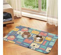 Postal Stationery Printing Feeding Mat For Dogs Cats Pet Absorbent Leather Tablecloth 23.62in*15.75in Cat Dog