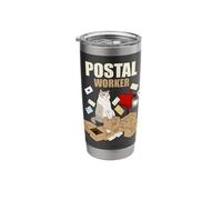 Postal Worker I'm Ok Mail Carrier Funny Cat Postal Worker Stainless Steel Insulated Tumbler