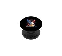 Postal Worker Job 4th July US Flag Eagle Fireworks Patriotic PopSockets Adhesive PopGrip
