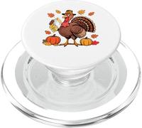 Postal Worker Job Thanksgiving Turkey Fall Leaves Pumpkins PopSockets PopGrip for MagSafe